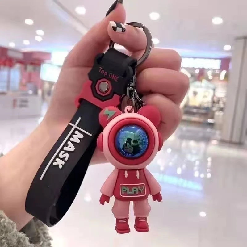 Red and Pink Astronaut Keychain