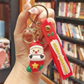 Santa in a Stocking Keyring
