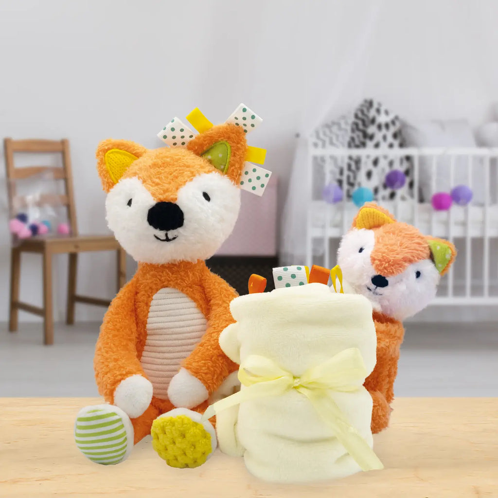 Sensory Snuggables Fox & Blankie Gift Set | My First Sensory Baby Toy