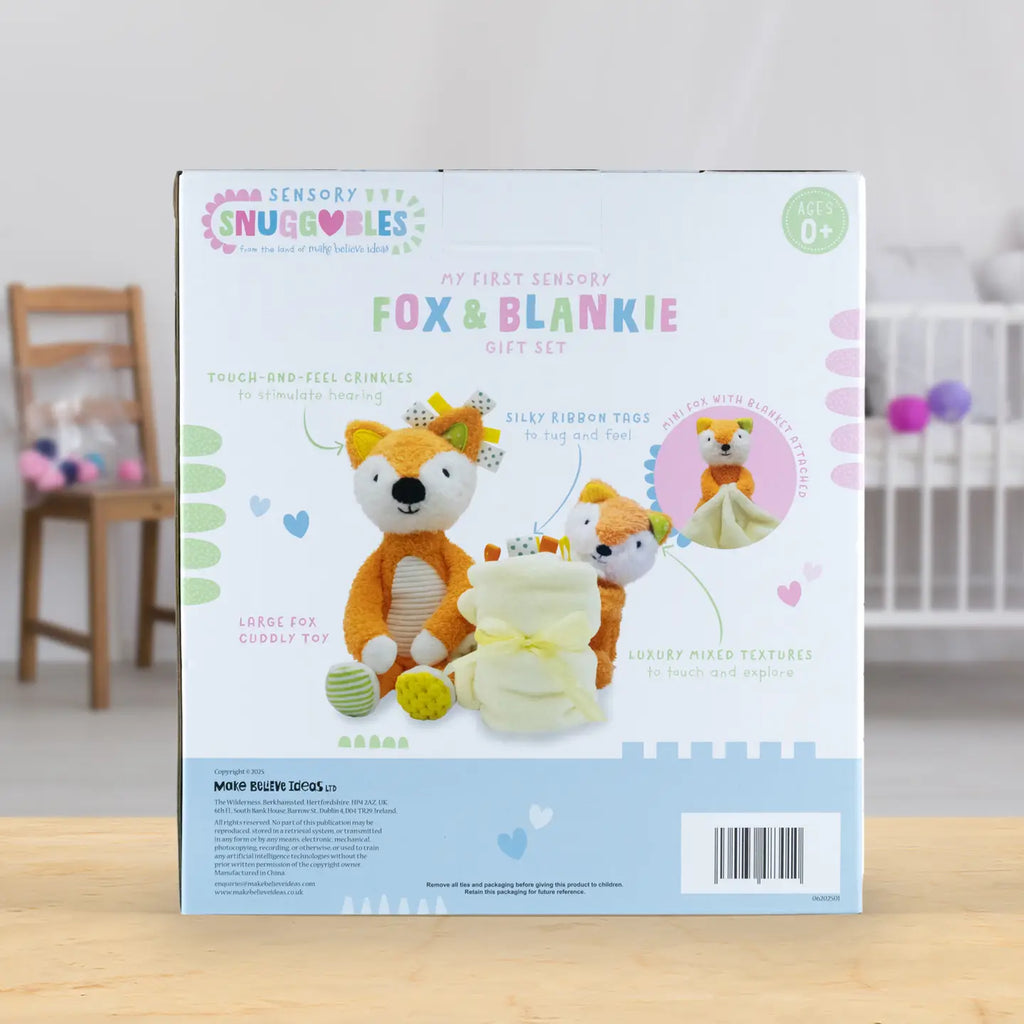 Sensory Snuggables Fox & Blankie Gift Set | My First Sensory Baby Toy