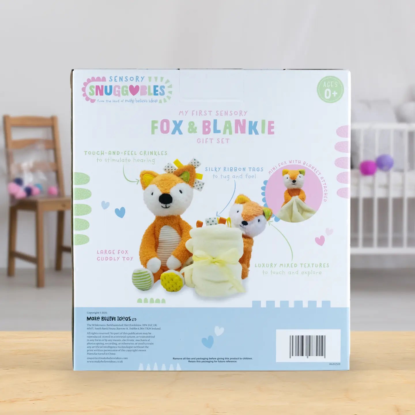 Sensory Snuggables Fox & Blankie Gift Set | My First Sensory Baby Toy