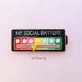 Black Social Battery Brooch