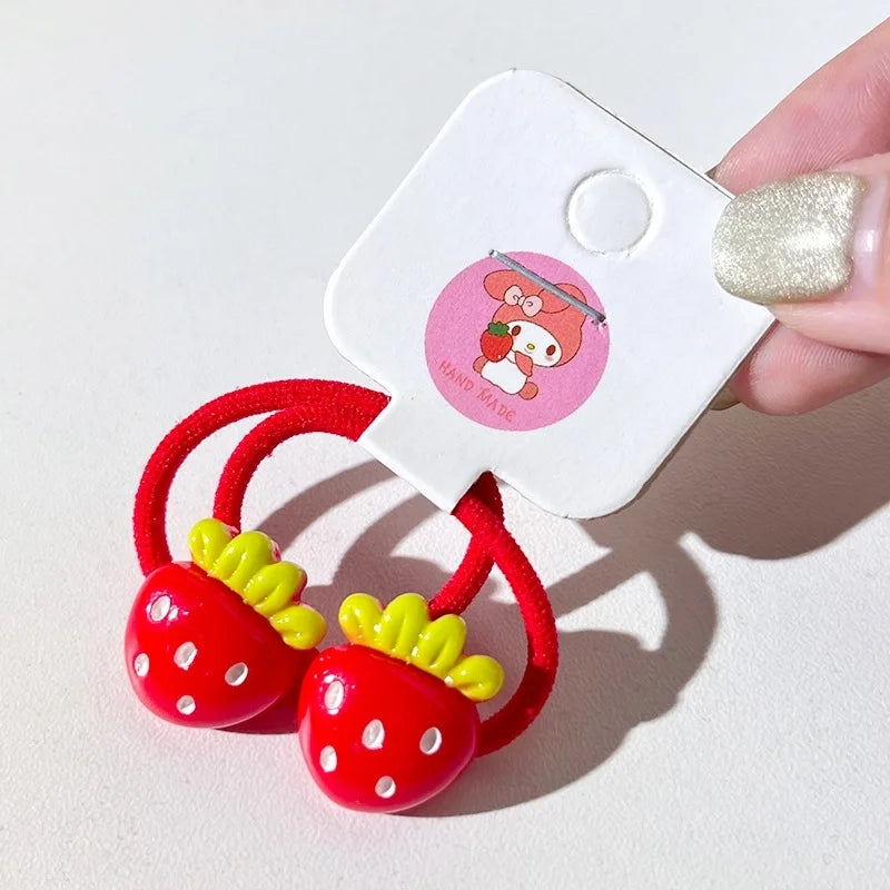 Red Strawberries Hair Ties