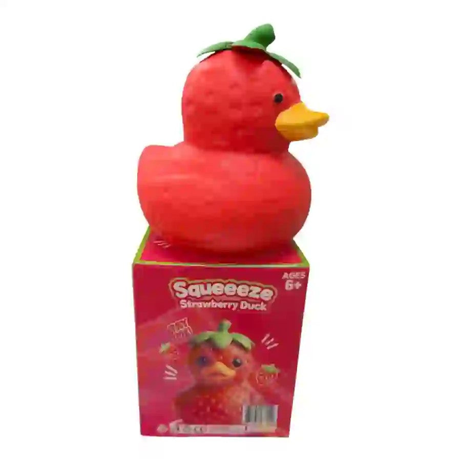 Strawberry Duck Squishy Toy