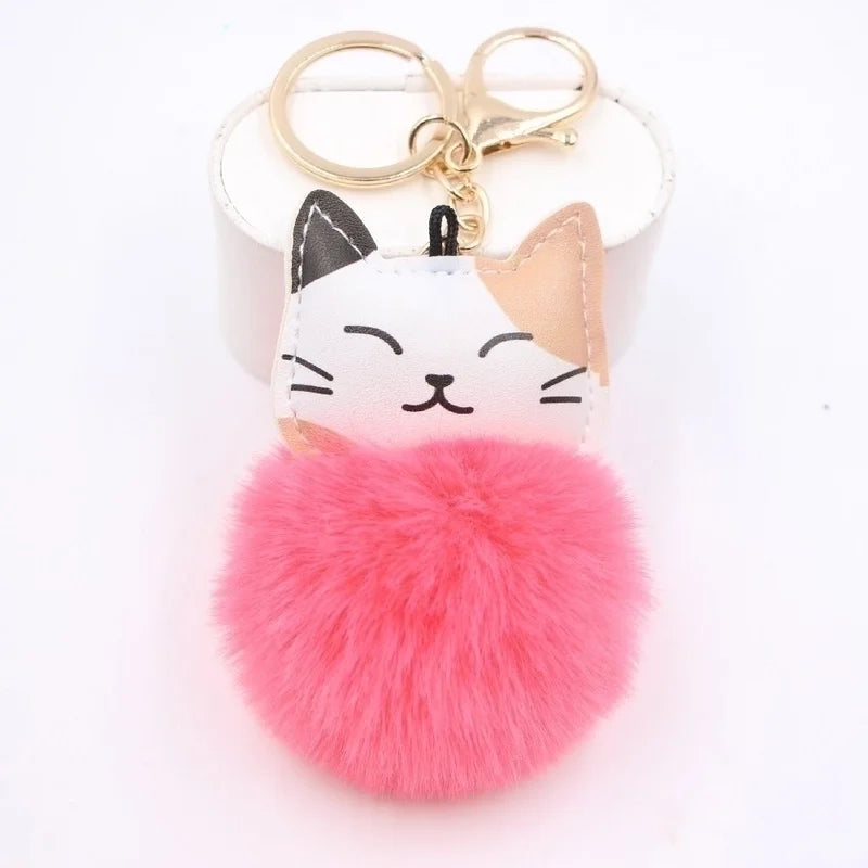 Watermelon Kitten Plush Keychain